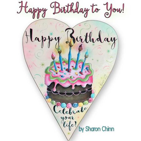 Happy Birthday Heart Painting Pattern - Sharon Chinn