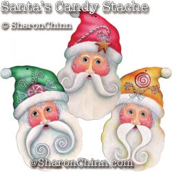 Santas Candy Stache Painting Pattern By PDF Download - Sharon Chinn