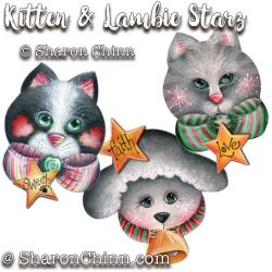 Kitten and Lambie Starz Ornaments Painting Pattern - Sharon Chinn