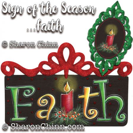 Sign of the Seasons-Faith Ornaments Painting Pattern - Sharon Chinn