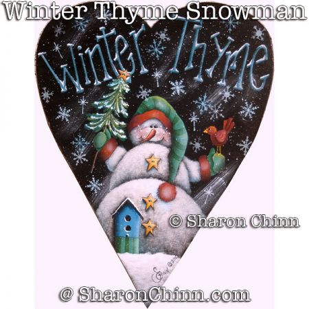 Winter Thyme Snowman Painting Pattern - Sharon Chinn