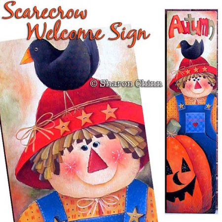 Autumn Scarecrow Sign Painting Pattern - Sharon Chinn
