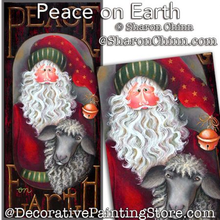 Peace on Earth Santa Sign Painting Pattern - Sharon Chinn