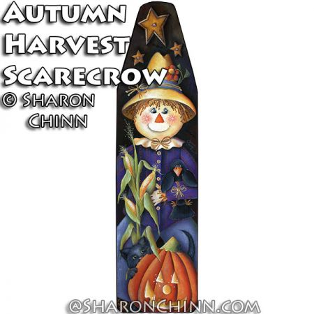 Autumn Harvest Scarecrow Ironing Board Painting Pattern - Sharon Chinn