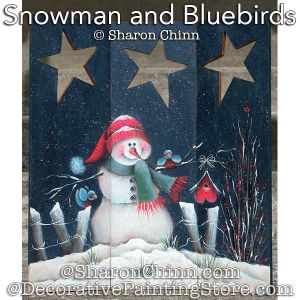 Snowman & Blue Birds Painting Pattern - Sharon Chinn