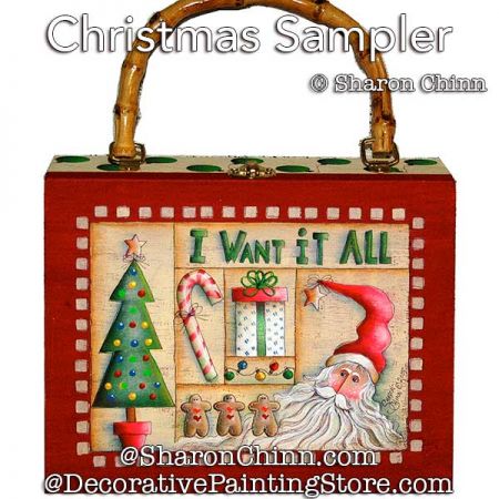 Christmas Sampler Cigar Box Purse Painting Pattern - Sharon Chinn