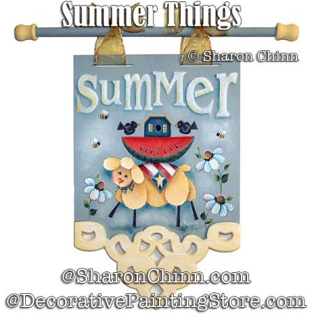 Summer Things Banner Painting Pattern - Sharon Chinn