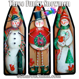 3 Funky Snowmen Painting Pattern - Sharon Chinn