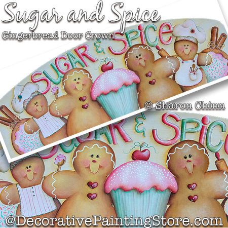 Sugar & Spice Gingerbread Door Crown Painting Pattern - Sharon Chinn