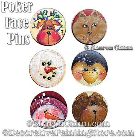 Poker Face Pins Painting Pattern - Sharon Chinn