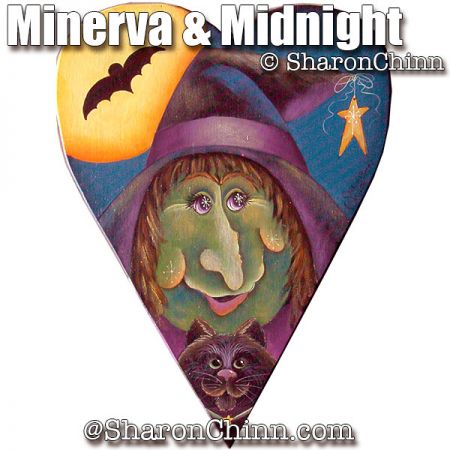 Minerva & Midnight Primitive Heart Painting Pattern - Sharon Chinn