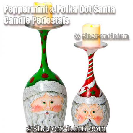 Peppermint & Polka Dot Santa Painting Pattern - Sharon Chinn