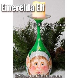 Emerelda Elf Candle Pedestal Painting Pattern - Sharon Chinn