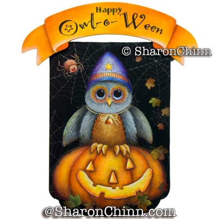 Happy Owl o Ween Sign Painting Pattern - Sharon Chinn