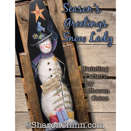 Seasons Greetings Snowlady Ironing Board Painting Pattern - Sharon Chinn