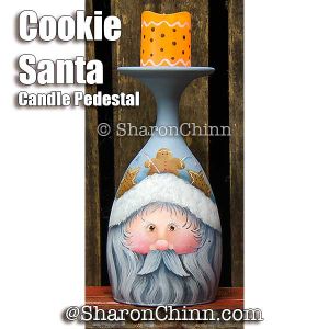 Cookie Santa Candle Pedestal Painting Pattern - Sharon Chinn