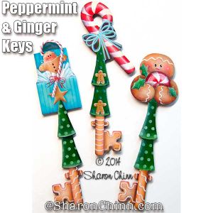 Peppermint and Ginger Key Ornaments Painting Pattern - Sharon Chinn