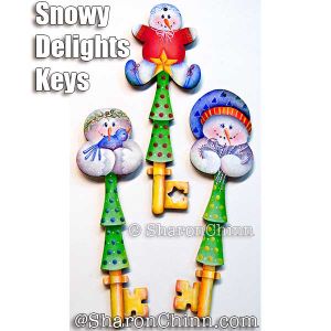 Snowy Delights Key Ornaments Painting Pattern - Sharon Chinn