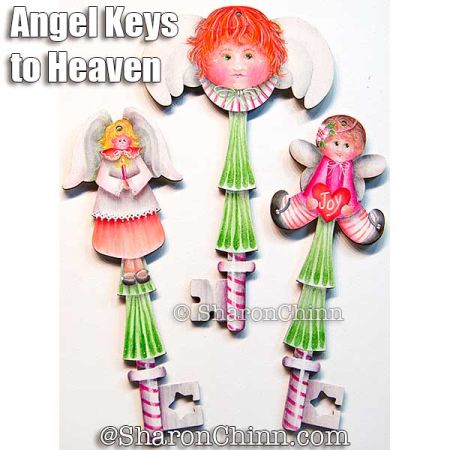 Angel Keys to Heaven Ornaments Painting Pattern - Sharon Chinn