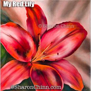 My Red Lily Painting Pattern - Sharon Chinn
