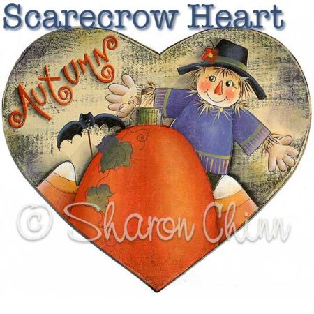 Scarecrow Heart Painting Pattern - Sharon Chinn