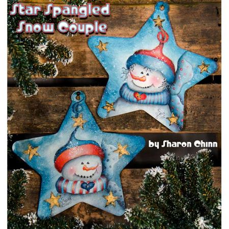 Star Spangled Snowmen Painting Pattern - Sharon Chinn