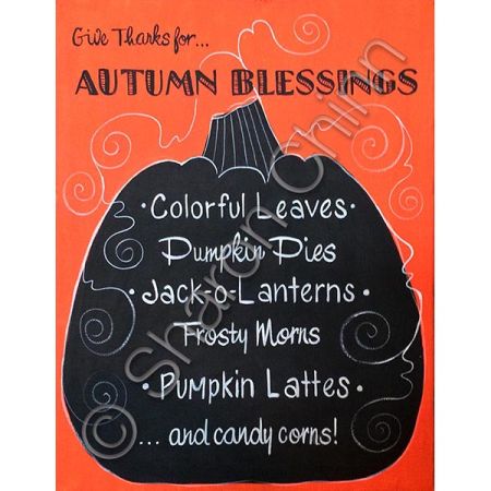 Autumn Blessings Sign Painting Pattern - Sharon Chinn