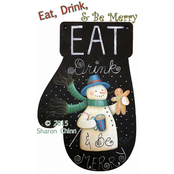 Eat-Drink-Be-Merry Mitten Painting Pattern - Sharon Chinn