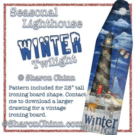 Seasonal Lighthouse-Winter Twilight ePainting Pattern - Sharon Chinn