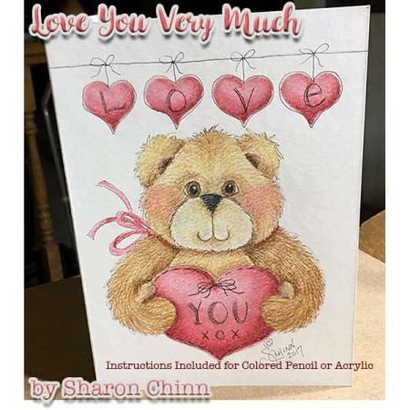 Love You Beary Much (Pencil or Acrylic) Painting Pattern - Sharon Chinn