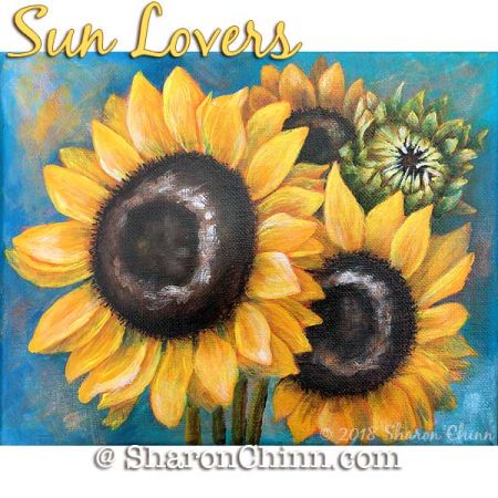 Sun Lovers (Sunflowers) Painting Pattern By PDF DOWNLOAD- Sharon Chinn