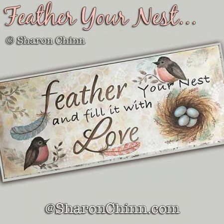 Feather Your Nest Sign Painting Pattern by PDF DOWNLOAD - Sharon Chinn