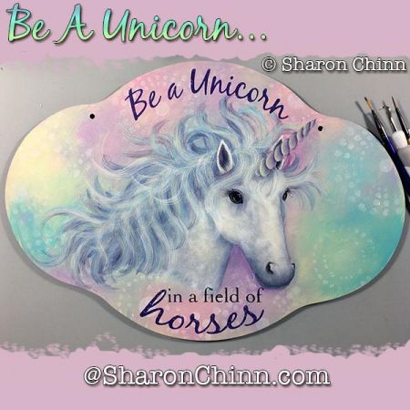 Be A Unicorn Sign Painting Pattern BY PDF DOWNLOAD - Sharon Chinn