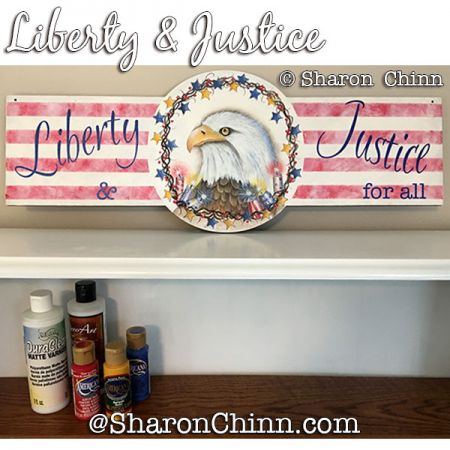 Liberty and Justice Sign Painting Pattern BY PDF DOWNLOAD - Sharon Chinn