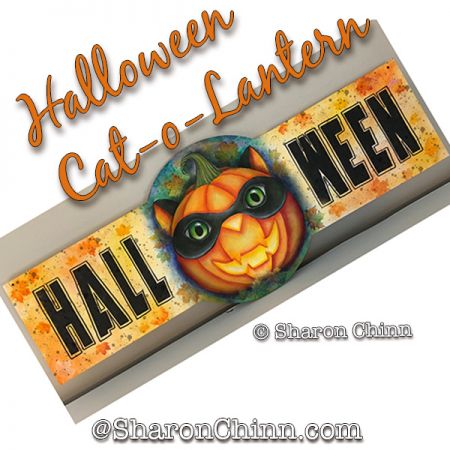 Halloween Cat-o-Lantern Sign Painting Pattern BY PDF DOWNLOAD - Sharon Chinn