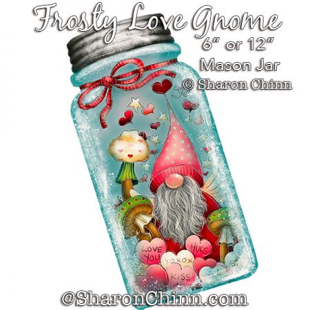 Frosty Love Gnome Mason Jar Painting Pattern By PDF Download - Sharon Chinn