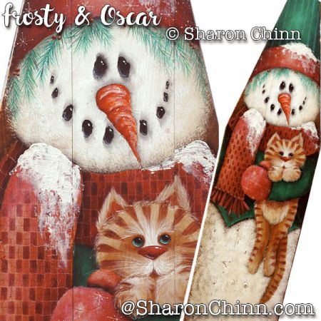 Frosty & Oscar Ironing Board Painting Pattern - Sharon Chinn