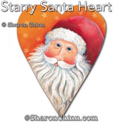 Starry Santa Primitive Heart Painting Pattern BY PDF DOWNLOAD - Sharon Chinn