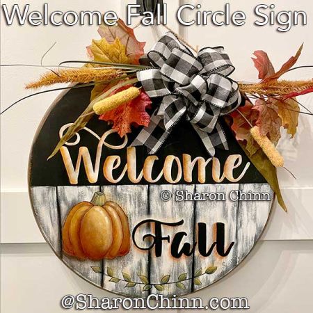 Welcome Fall Circle Sign Painting Pattern - Sharon Chinn