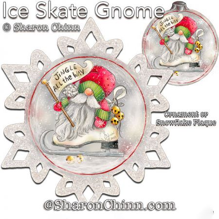 Ice Skate Gnome Painting Pattern - Sharon Chinn