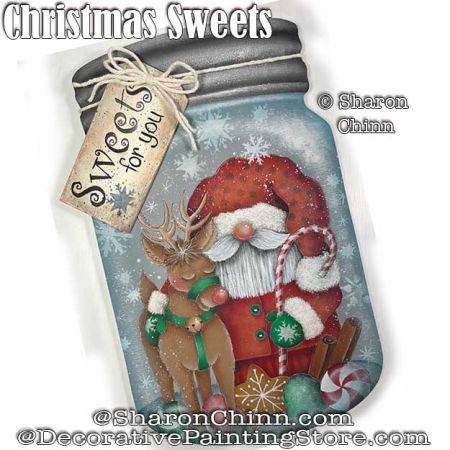 Christmas Sweets Mason Jar Painting Pattern - Sharon Chinn