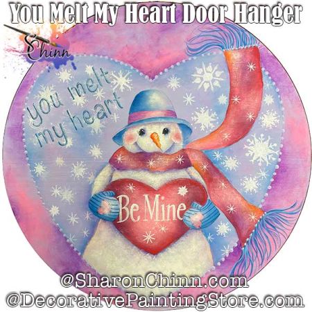 You Melt My Heart Snowman Door Sign Painting Pattern - Sharon Chinn