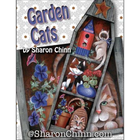 Garden Cats Ironing Board Painting Pattern - Sharon Chinn