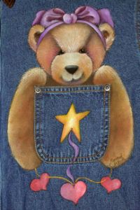 Poodle and Teddy Bear on Shirt Pockets Painting Pattern - Sharon Chinn