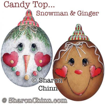 Candy Top Snowman and Ginger Painting Pattern - Sharon Chinn